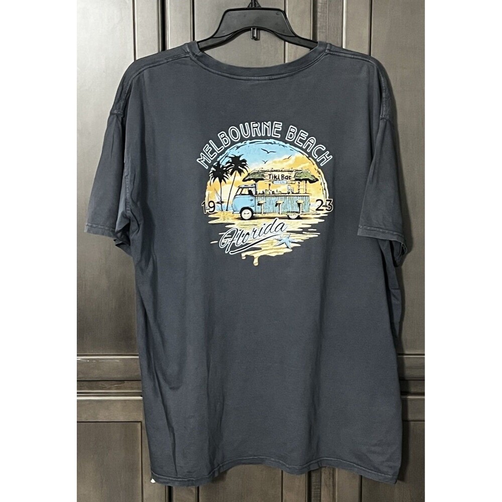 Surf Style Melbourne Beach, FL Souvenir Men’s T-shirt Blue 100% Cotton XXL